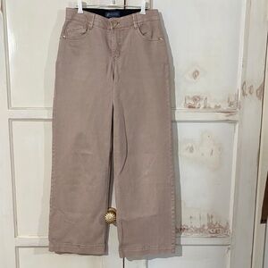 Democracy Wide Leg Twill Pants in Tan
